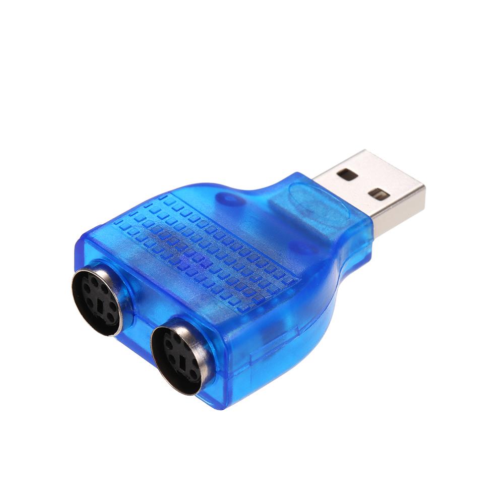 USB to Dual PS/2 Adapter USB A Male to PS2 Female Converter Splitter for Mouse Keyboard