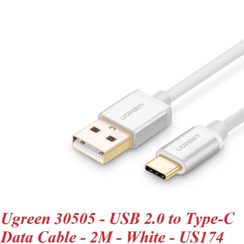 Ugreen UG30505US174TK 2M màu trắng Bộ chuyển đổi USB 2.0 sang USB-C - HÀNG CHÍNH HÃNG