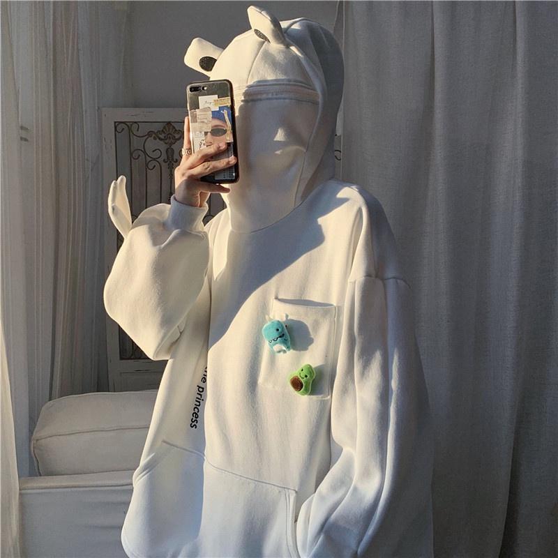 Áo Hoodie chất liệu nỉ nam nữ from rộng hình ếch đáng yêu