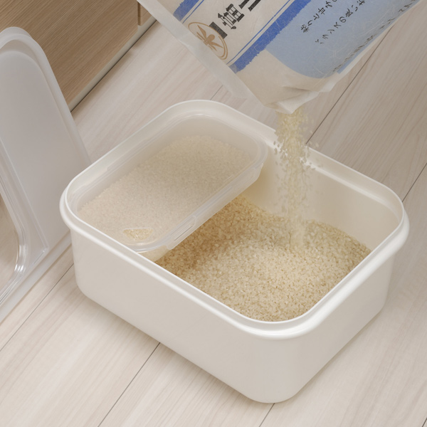 Thùng gạo hai ngăn, có nắp bật Inomata 6kg - Nội địa Nhật Bản