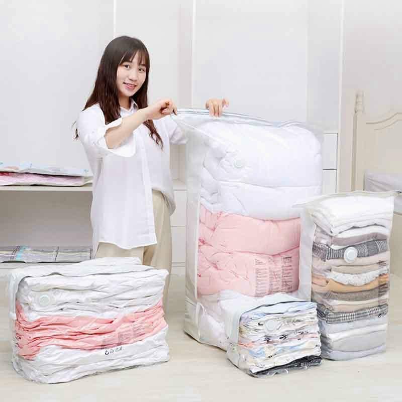 Túi Hút Chân Không Đựng Quần Áo, Chăn Màn Dùng Bằng Tay Không Cấn Bơm Hút