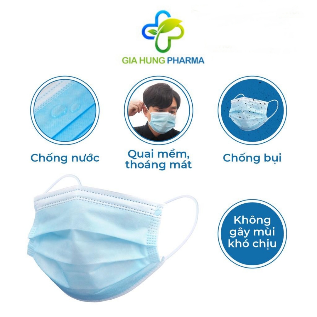 Khẩu Trang Y Tế 4 Lớp KJMASK Kháng Khuẩn Không mùi - Hộp 50 Cái