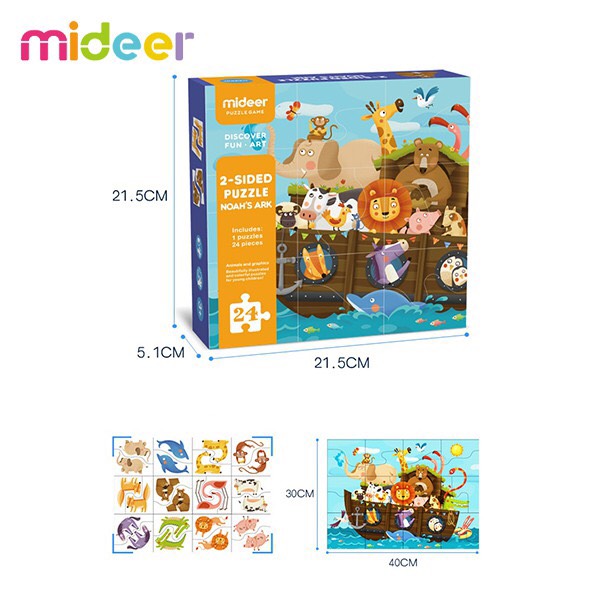 Xếp hình Mideer 24 Miếng - Tàu Noah's Ark Puzzle