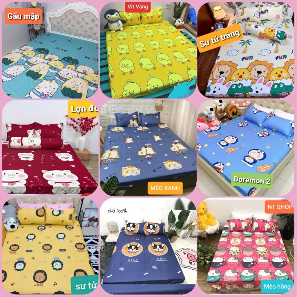 Set 5 Món ga chun 2 vỏ gối đầu ,chăn hè cotton mẫu khủng long bơ