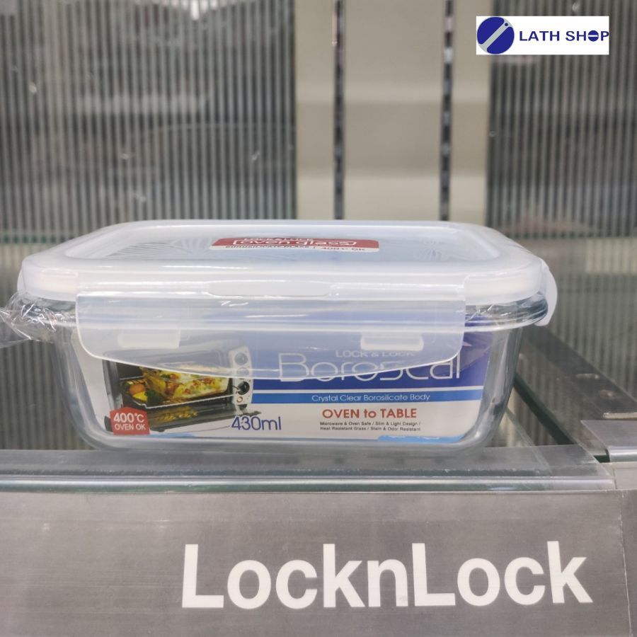 Bộ 8 Hộp thủy tinh chữ nhật Lock&Lock 430ml-LLG424