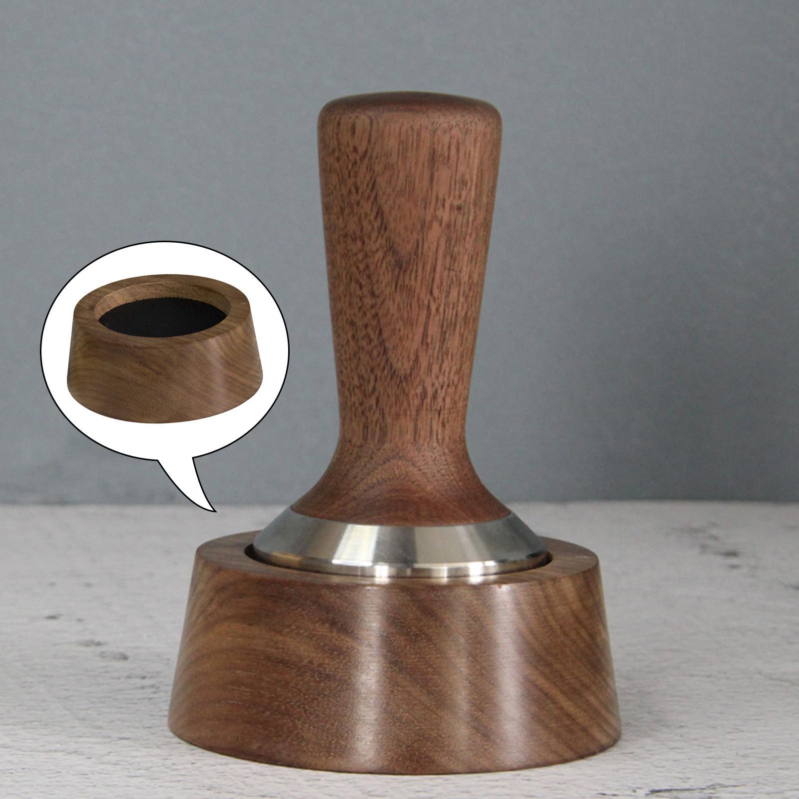 Walnut Wood Coffee Filter Tamper Holder Espresso Tamper Mat Stand for Cafe Western Restaurant Bar