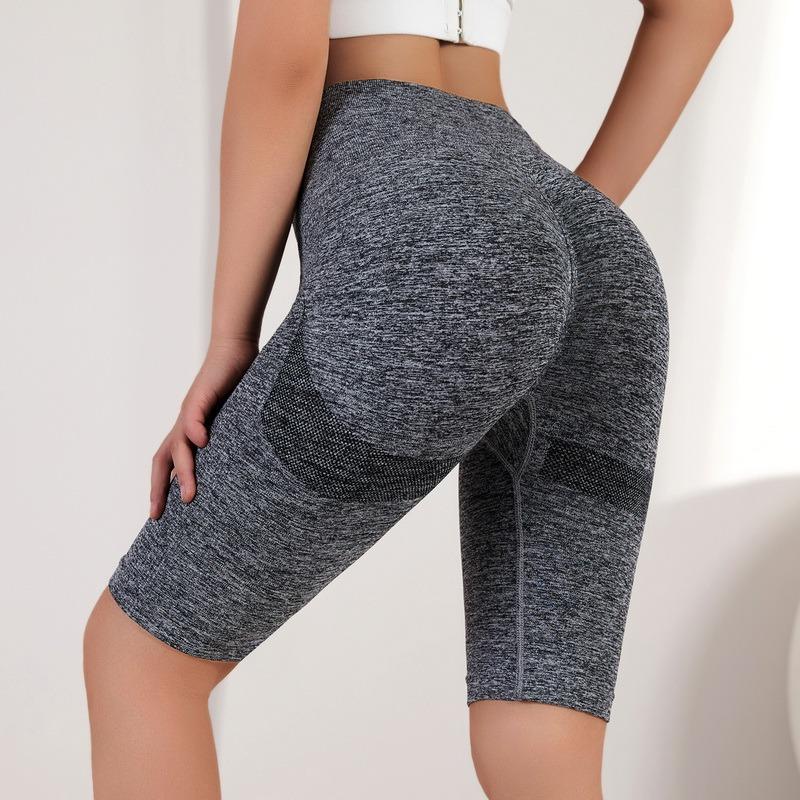 2022 Thể thao Thể thao Quần short đàn hồi cao thắt lưng đẩy quần legging phòng tập thể dục chạy quần short yoga thoáng qua quần short đi xe đạp phụ nữ Color: Gray2 Size: S
