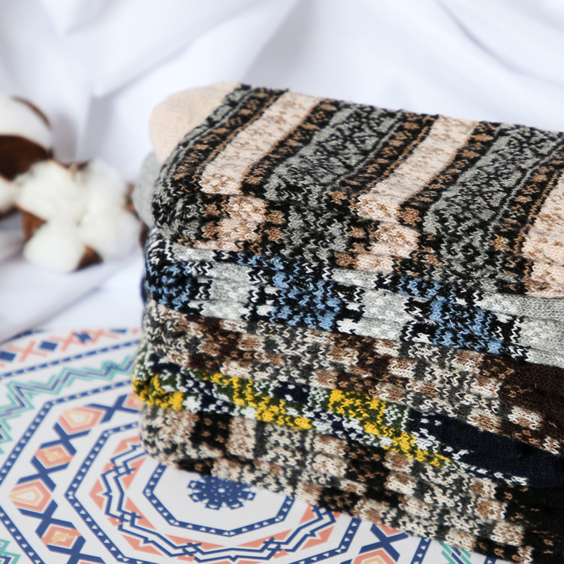 Bộ 5 đôi tất nam cao cổ Vintage style - Hàng cao cấp