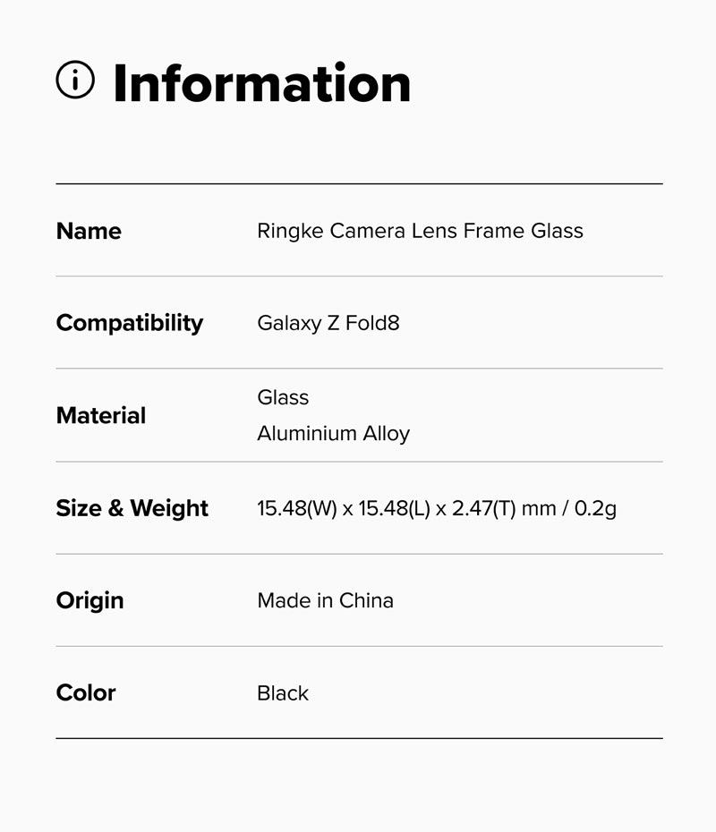 [Combo 2] Dán camera cho Samsung Galaxy Z Fold 8 RINGKE Lens Frame Glass - Hàng Chính Hãng