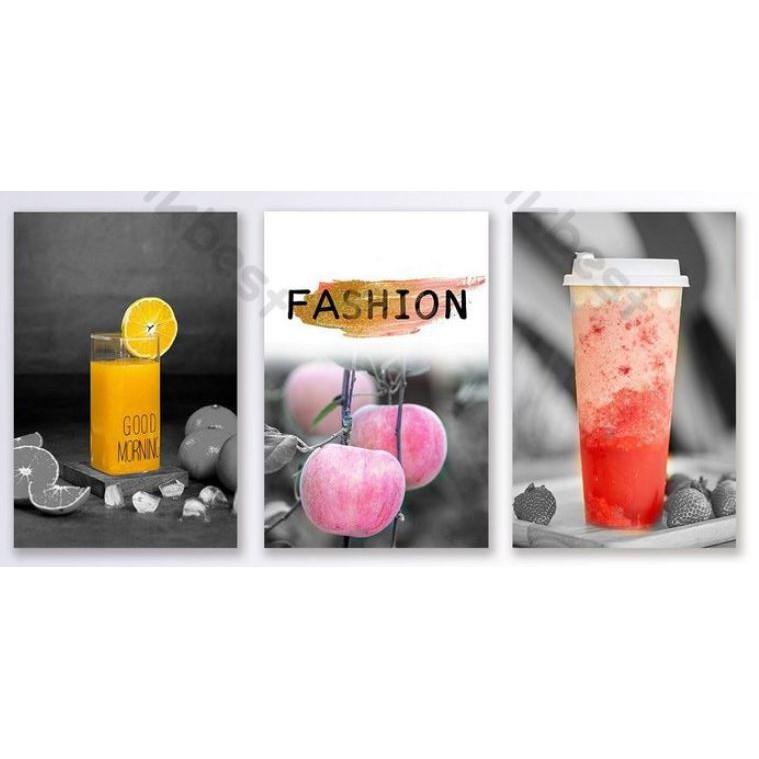 Tranh dán tường Combo 3 tranh dán tường 3D hiện đại