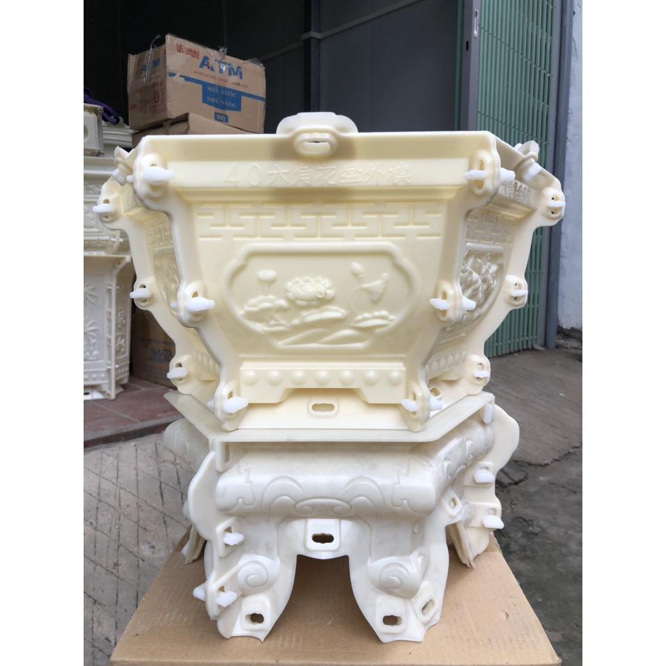 Bộ khuôn chậu kiểng lục giác 40 ABS kèm chân quỳ