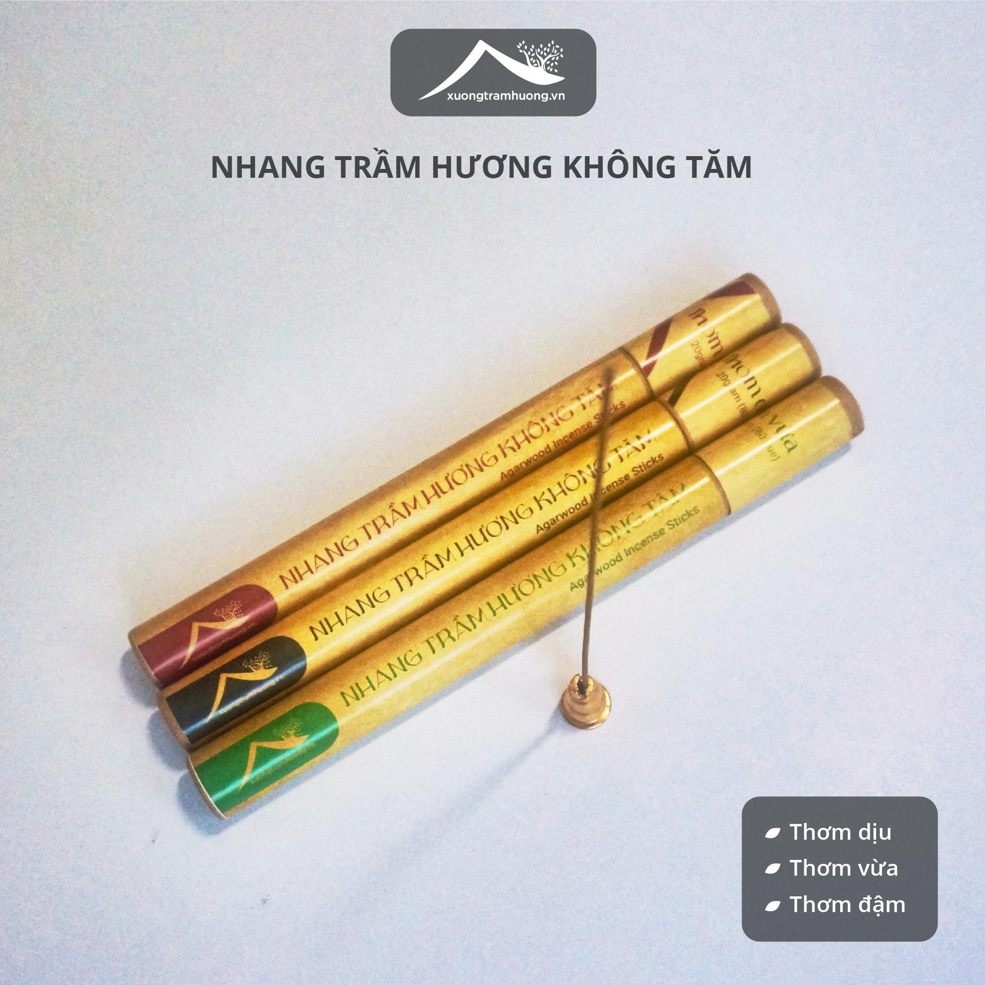 Nhang Trầm Hương Không Tăm Sạch Nguyên Chất Xưởng Trầm Hương Thơm Dịu/Vừa/Thơm Đậm Ít Khói