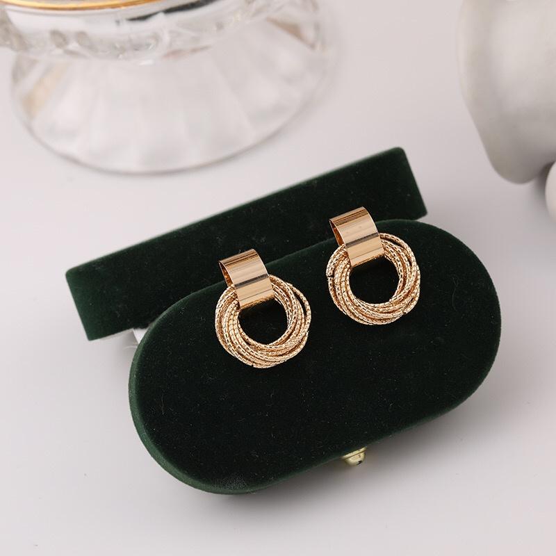 Bông Tai Tròn Nhiều Lớp Hàn Quốc Bạc S925 Sang Chảnh Mainia Shop