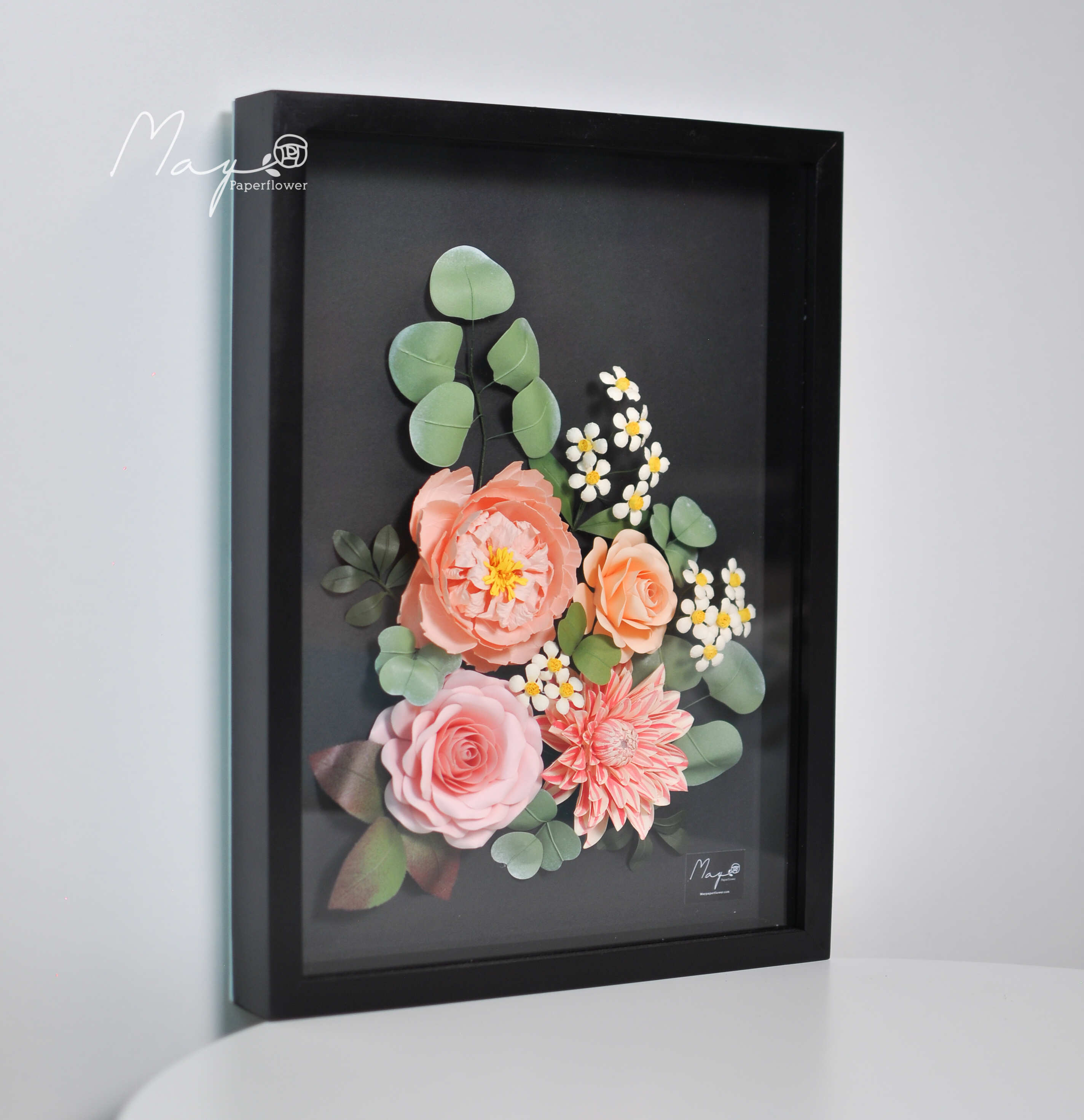 Tranh hoa giấy handmade trang trí cao cấp  SNAPSHOT Secret Garden 30x40cm - Maypaperflower Hoa giấy nghệ thuật