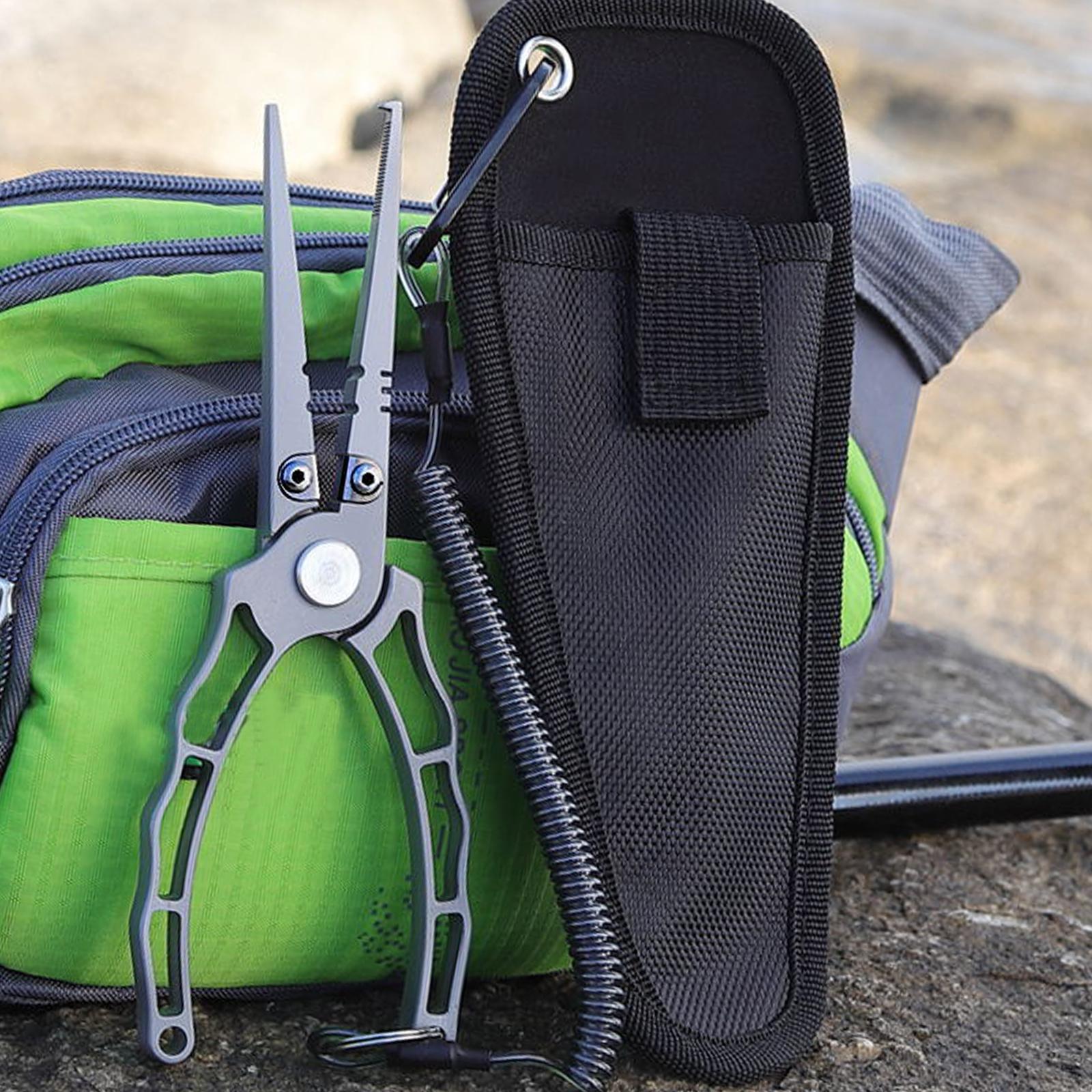 Portable Fishing Pliers Hook Remover Scissors with Sheath Lanyard Multi Tool