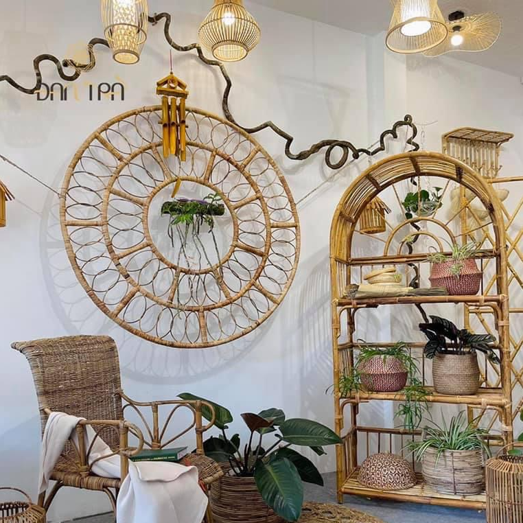 Kệ Mây Vòm Size 1m6 -Kệ Mây Decor Phòng- Kệ Mây Tia Nắng Đan Trà- Nội Thất Mây Tre Đan- Đồ Trang trí Bằng Mây Tre