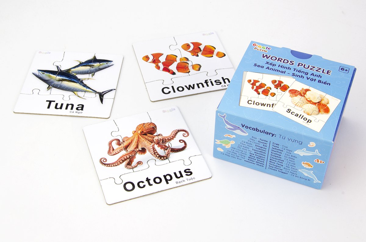 Đồ chơi xếp hình từ vựng Tiếng Anh - Xếp hình - Giggle Puzzle - Nguyễn Trắc