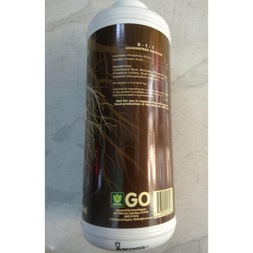 Phân bón lá siêu kích rễ của Mỹ General Organics Bio Root 0-1-1 - chai 946 ml