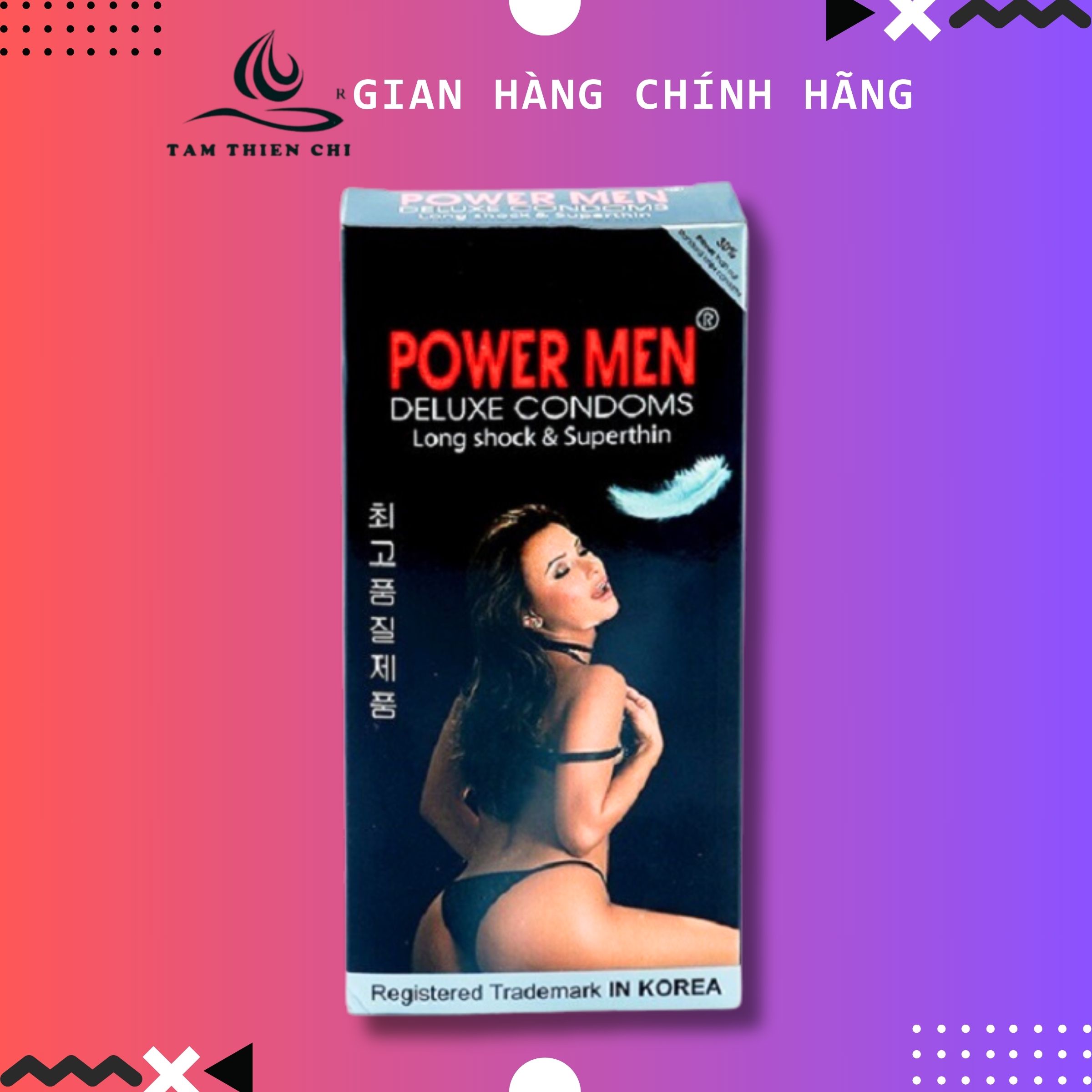 Bao cao su siêu mỏng kéo dài hình Powermen Superthin Longshock