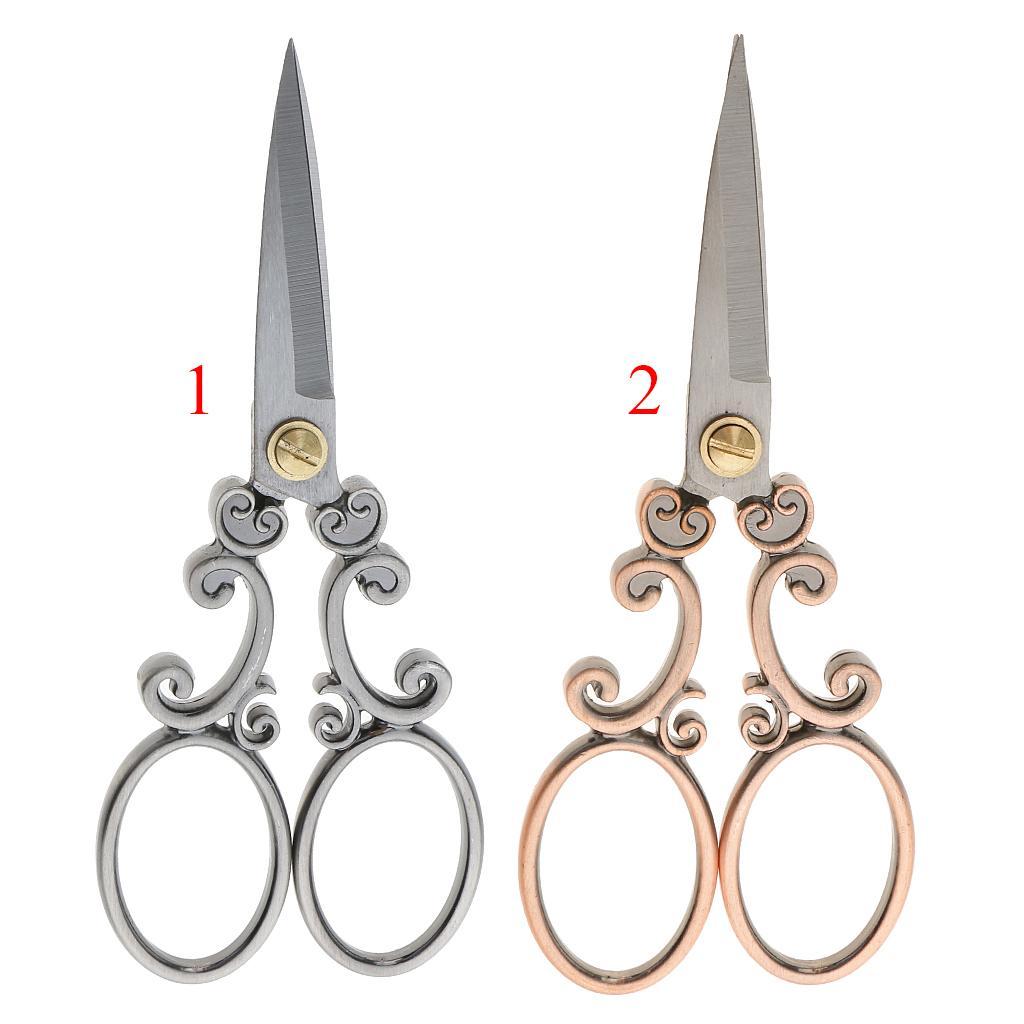 2Pcs Vintage Stainless Steel Tailor Scissors Sewing Dressmaking Fabric Shears