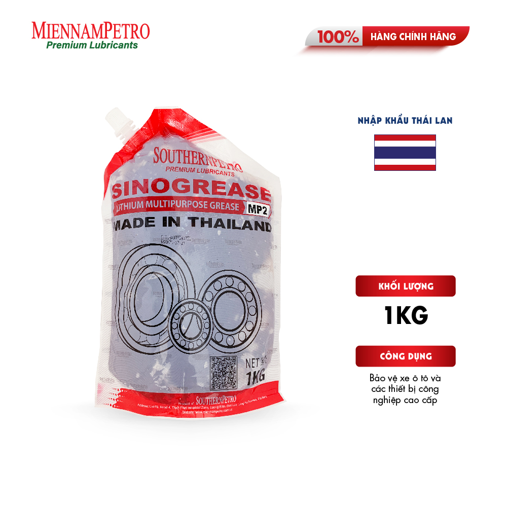 Mỡ Bôi Trơn MiennamPetro Sinogrease Lithium MP2 1KG Đa Dụng Bảo Vệ ​Xe Ô Tô Và Các Thiết Bị Công Nghiệp Cao Cấp