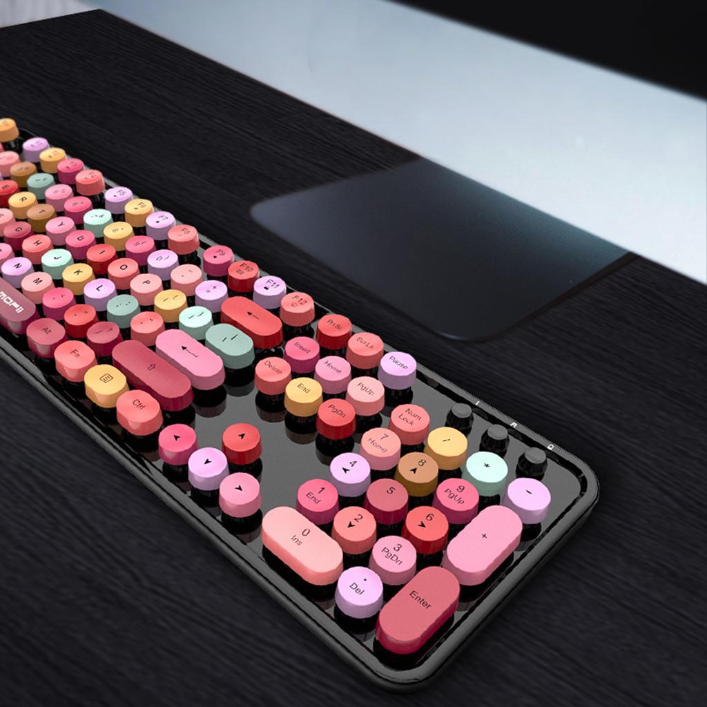 Mixed Color Wireless Keyboard and Mouse 104 Colorful Red Mixed Color