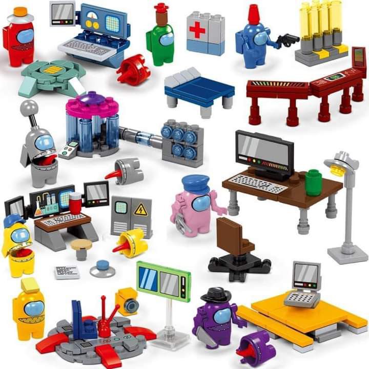 01 Bộ đồ chơi xếp hình, lắp ráp phi hành gia, phi hành đoàn và kẻ giả mạo, mạo danh và hoạt cảnh không gian vũ trụ size nhỏ