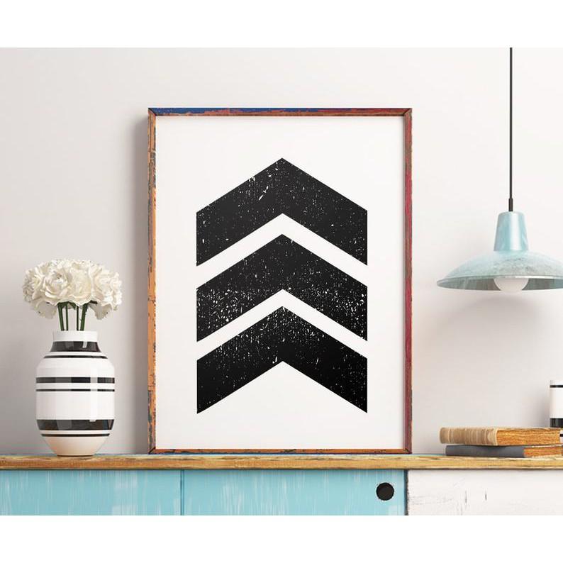 Tranh in cao cấp | Typograpy-Chevron Printable Art Poster 26 , tranh canvas giá rẻ