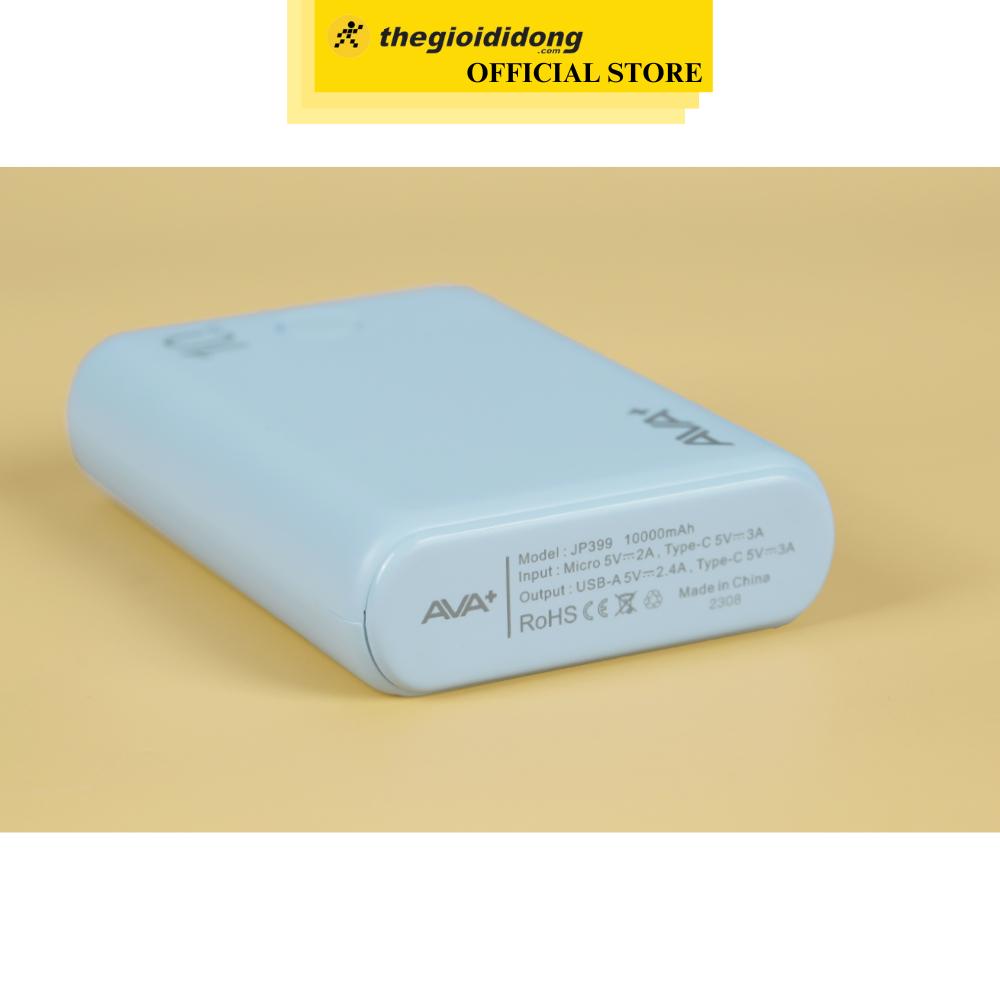 Pin sạc dự phòng Polymer 10000mAh Type C 15W AVA+ JP399 - Hàng Chính Hãng