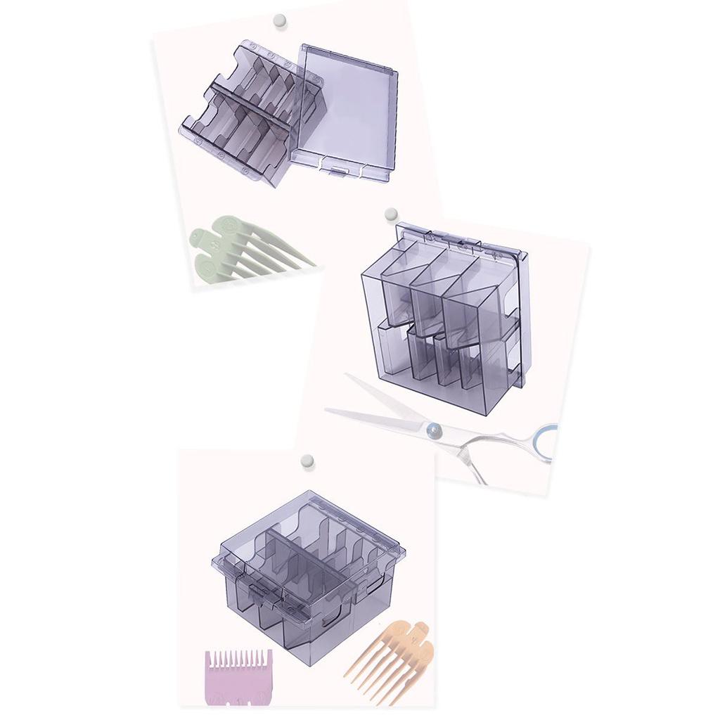 Transparent Hair Clipper Storage Box,Organizer Base Case, Electric Fader Caliper Comb Storage Hairdresser Tool