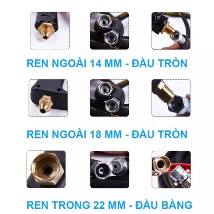 Dây Rửa Xe 20m Cho Máy Bơm Xịt Rửa Áp Lực Cao-Ren Trong 22mm