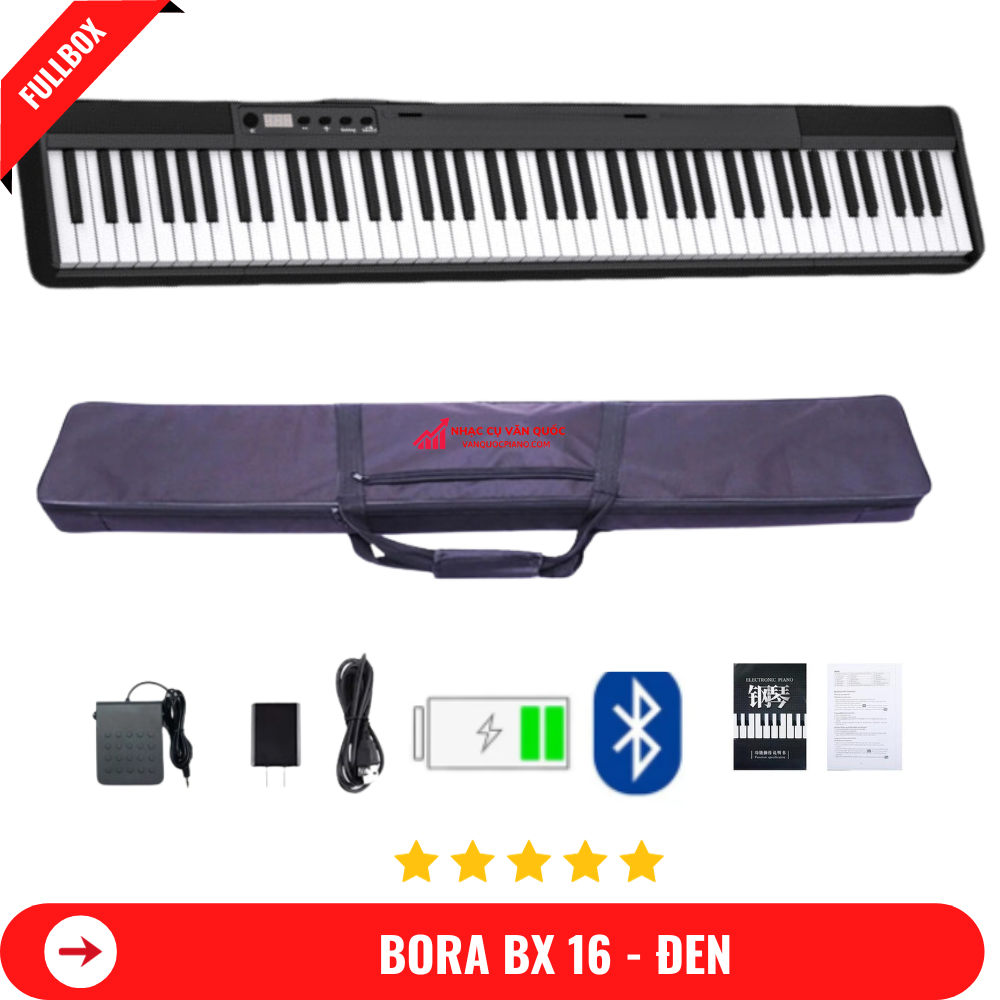 Đàn Piano Điện Bora BX 16 - 88 Phím Cảm Lực- Kết Nối Bluetooth + Chân Đàn