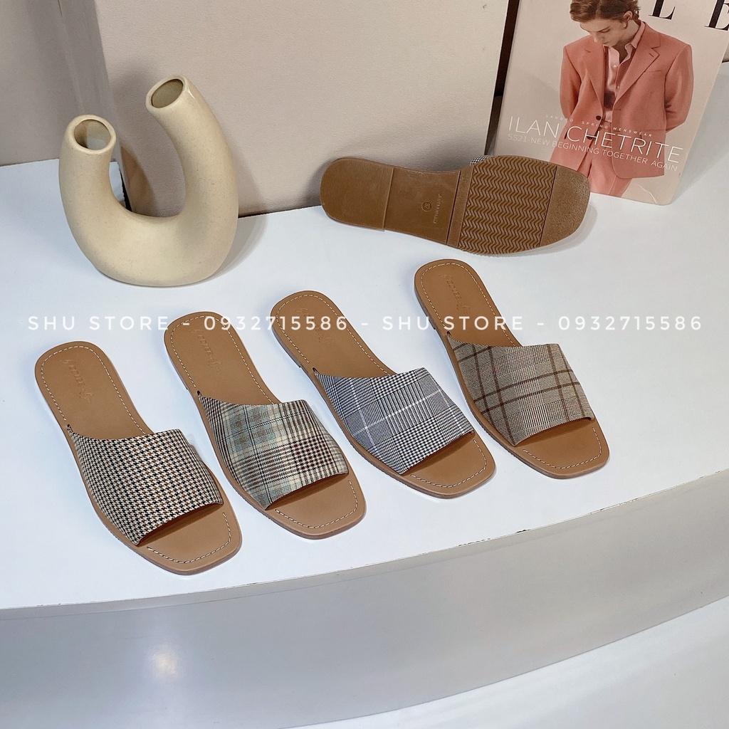 DÉP ĐẾ BỆT XINH XẮN SHU STORE - DÉP BẢN NGANG MŨI VUÔNG QUAI XÉO TO