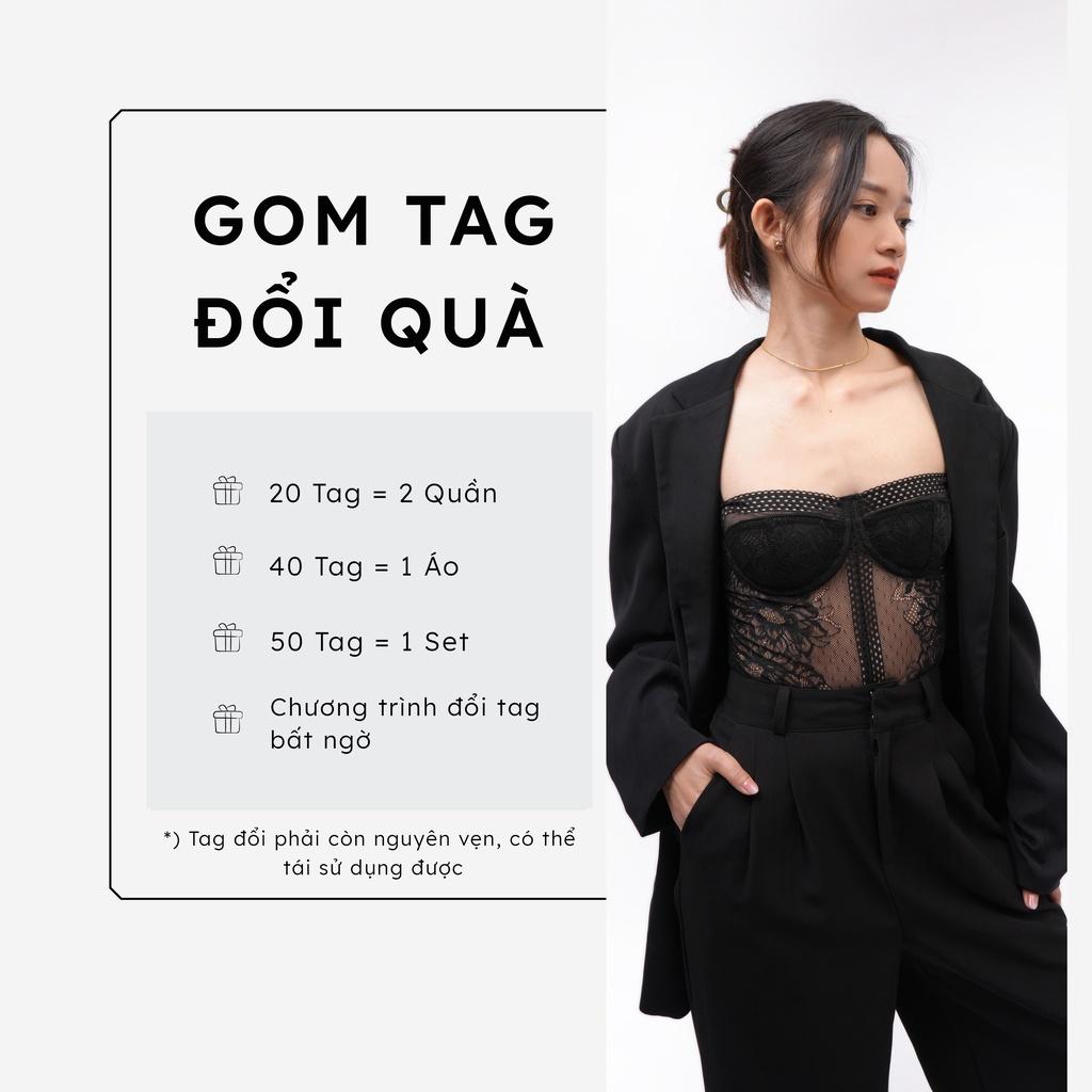 Áo Croset Lưới Thêu Hoa Quây Ngang, Thiết Kế Chống Tuột Kèm Dây Áo Kari TOSON