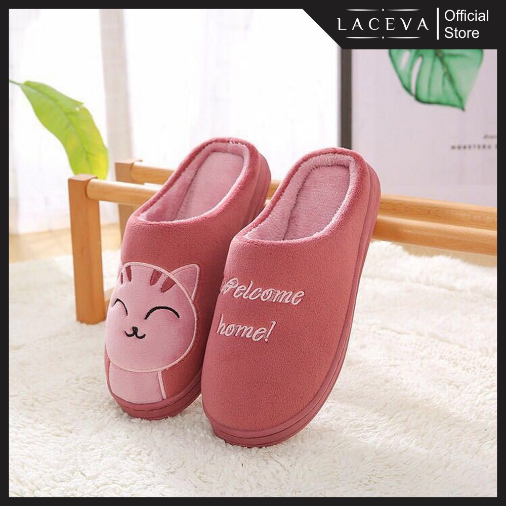 Dép Bông Đi Trong Nhà Hình Mèo Dễ Thương Cực Êm, Đế Nhựa Dẻo Được Khâu Rất Chắc Chắn. DP97 - Hồng Vỏ Đỗ - 3637