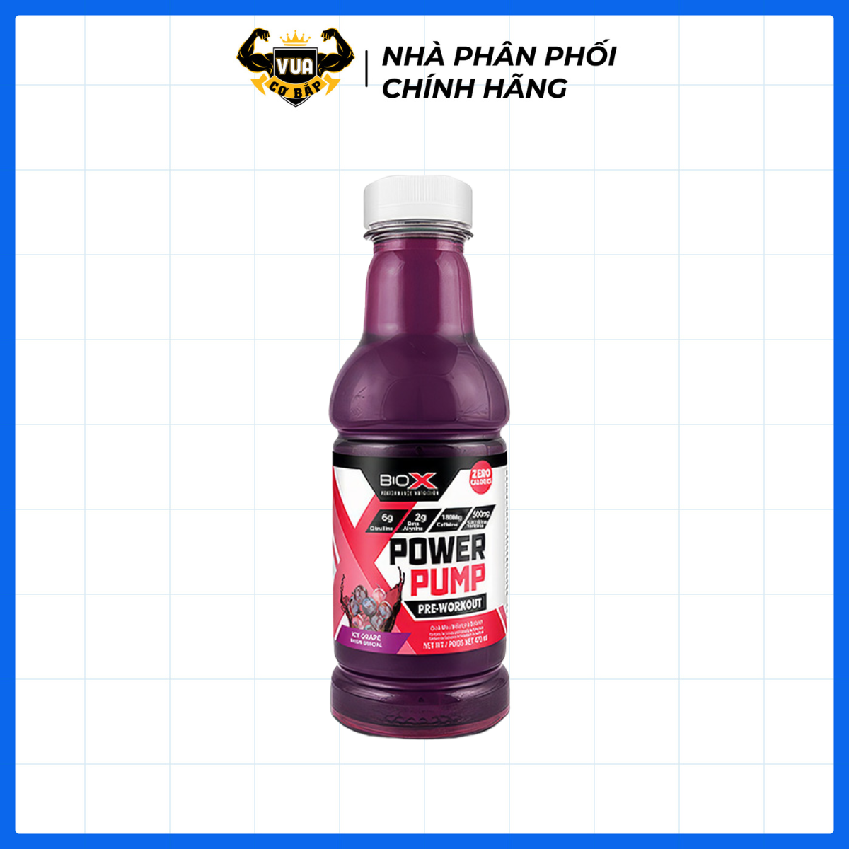 Nước Uống Bổ Sung Năng Lượng Pre-Workout Power Pump BioX Chai 473ml