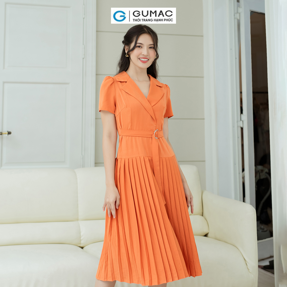 Đầm đắp chéo dập ly GUMAC DD08016