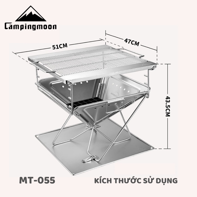 Bếp nướng than hoa gấp gọn 8-10 người Campingmoon MT-055