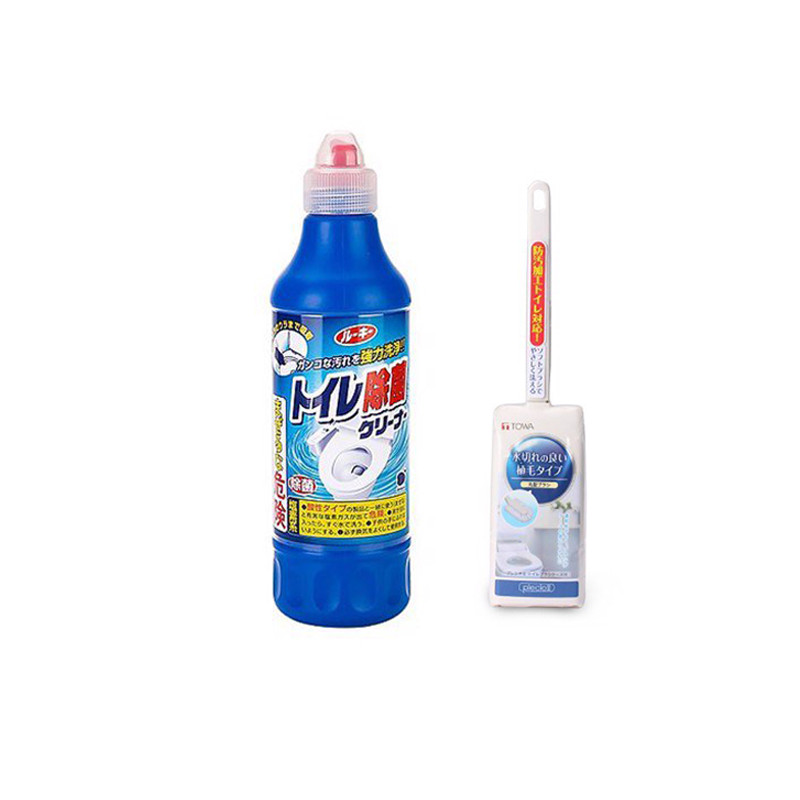 Combo nước tẩy toilet Nhật Bản Rocket 500ml + Chổi cọ toilet kèm hộp đựng Nhật Bản