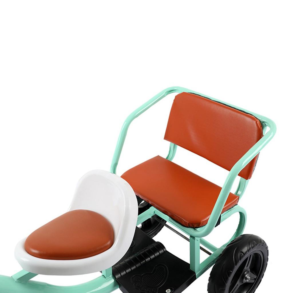 Xe đạp xích lô cho bé yên bọc da cao cấp 2 chỗ ngồi