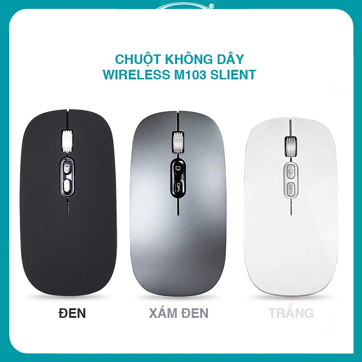 Chuột không dây Wireless M103 pin sạc siêu mỏng - phiên bản Silent không tiếng click (màu ngẫu nhiên)