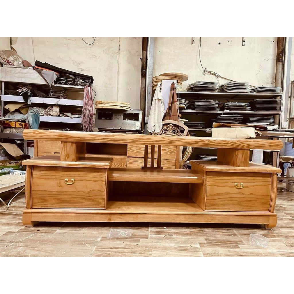 Kệ tivi nhật cong, gỗ sồi dài 2m, 2m2, 2m4
