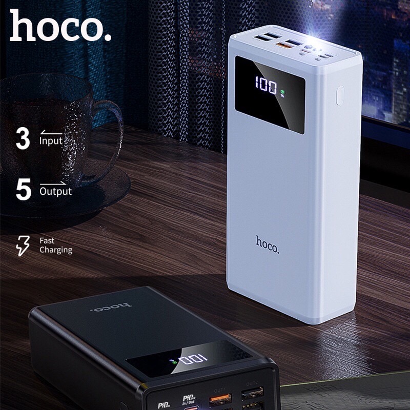 Pin Sạc Dự Phòng Hoco J78A/40.000mah Tíc Hợp Đèn Led Hiển Thị/Hỗ Trợ Sạc Nhanh PD 22.5W-Hàng Chính Hãng.