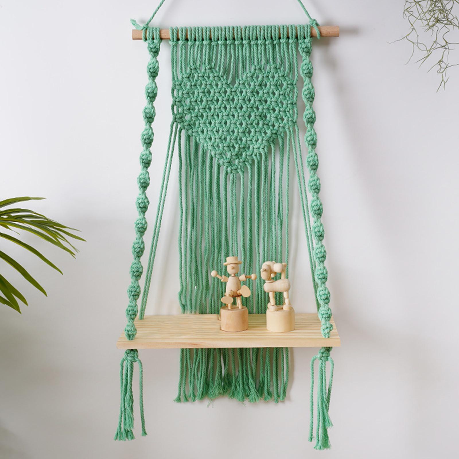 Macrame Wall Hanging Shelf Bohemian Basket Hanger Holder Storage for Bathroom