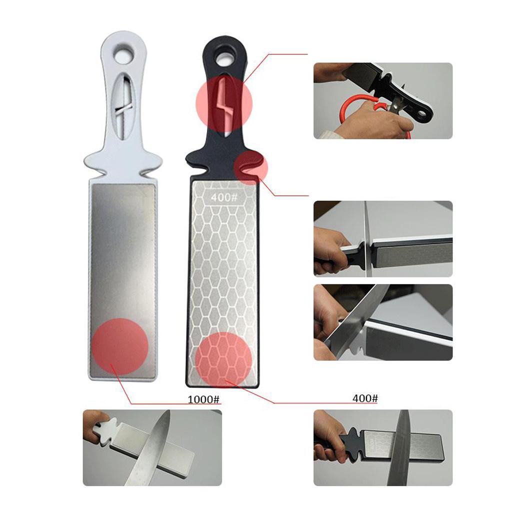 Portable Kitchen Tool Double Sided Diamond Sharpening Sharpener 400# 1000#