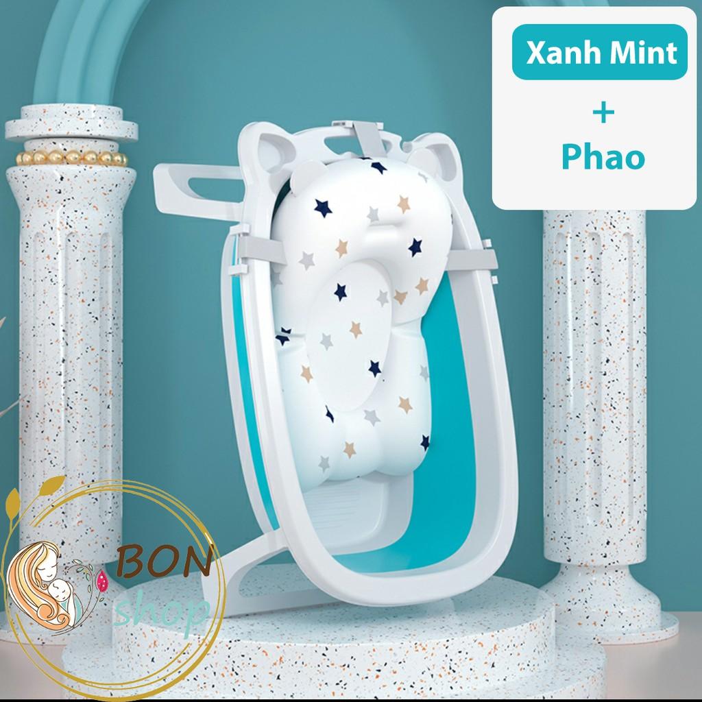 Chậu Tắm Cho Bé Gấp Gọn Có Nhiệt Kế, Phao, Lưới Tùy Chọn (Hàng Cao Cấp)