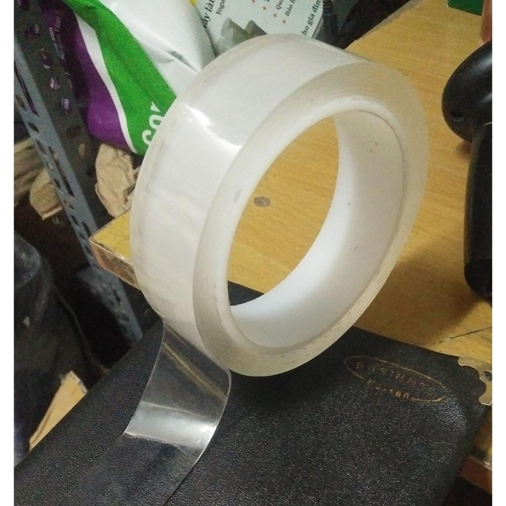 BĂNG DÍNH Cuộn băng dính đa năng trong suốt 2 mặt dán trên mọi bề mặt dài 3m