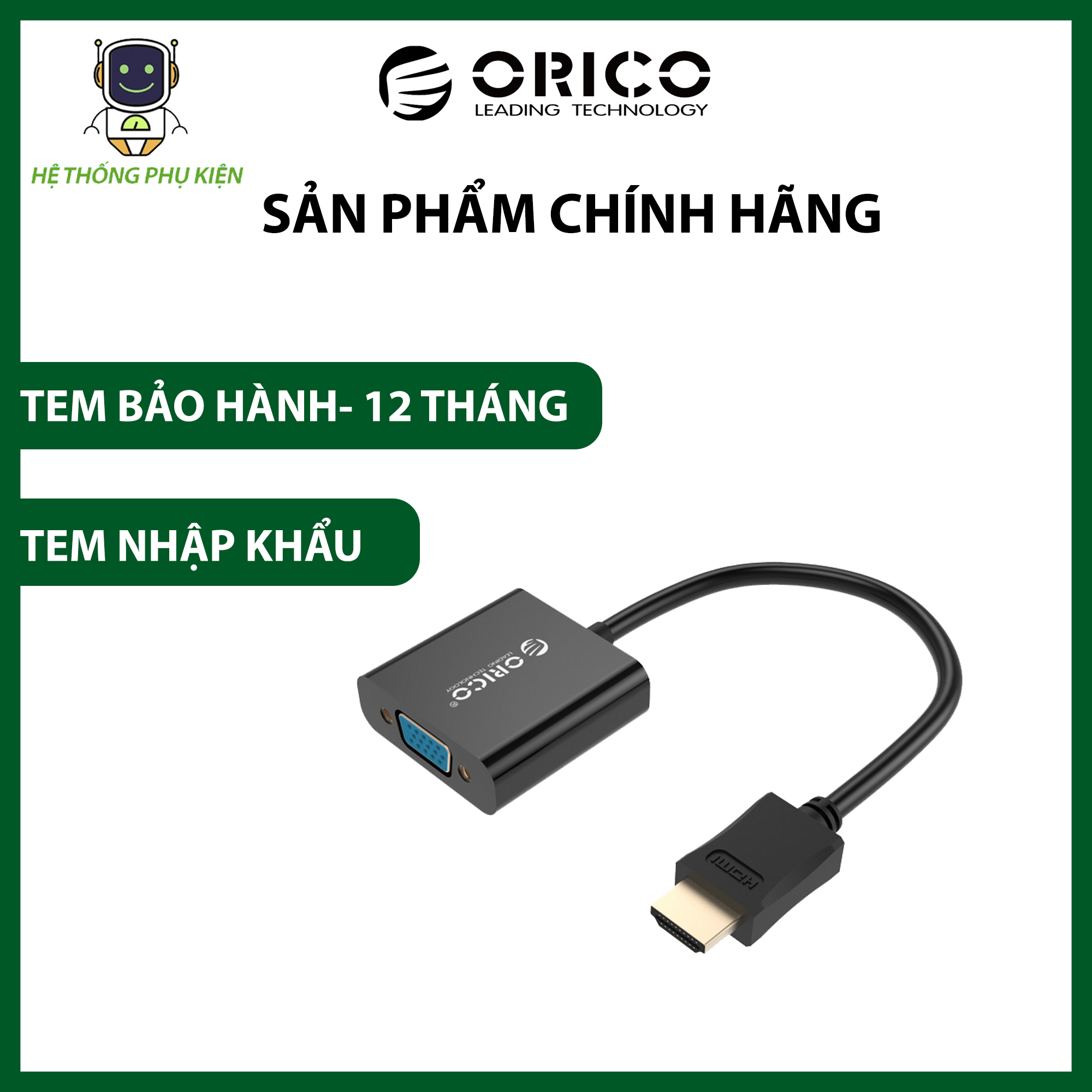 Đầu Chuyển Đổi HDMI Sang VGA ORICO DHTV-C20 Hàng Chính Hãng