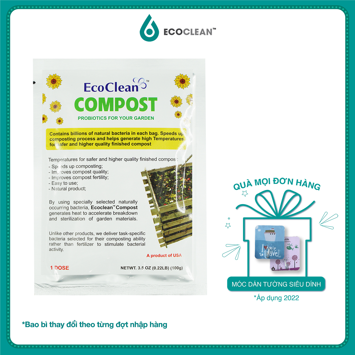 EcoClean COMPOST - MEN VI SINH Ủ PHÂN COMPOST