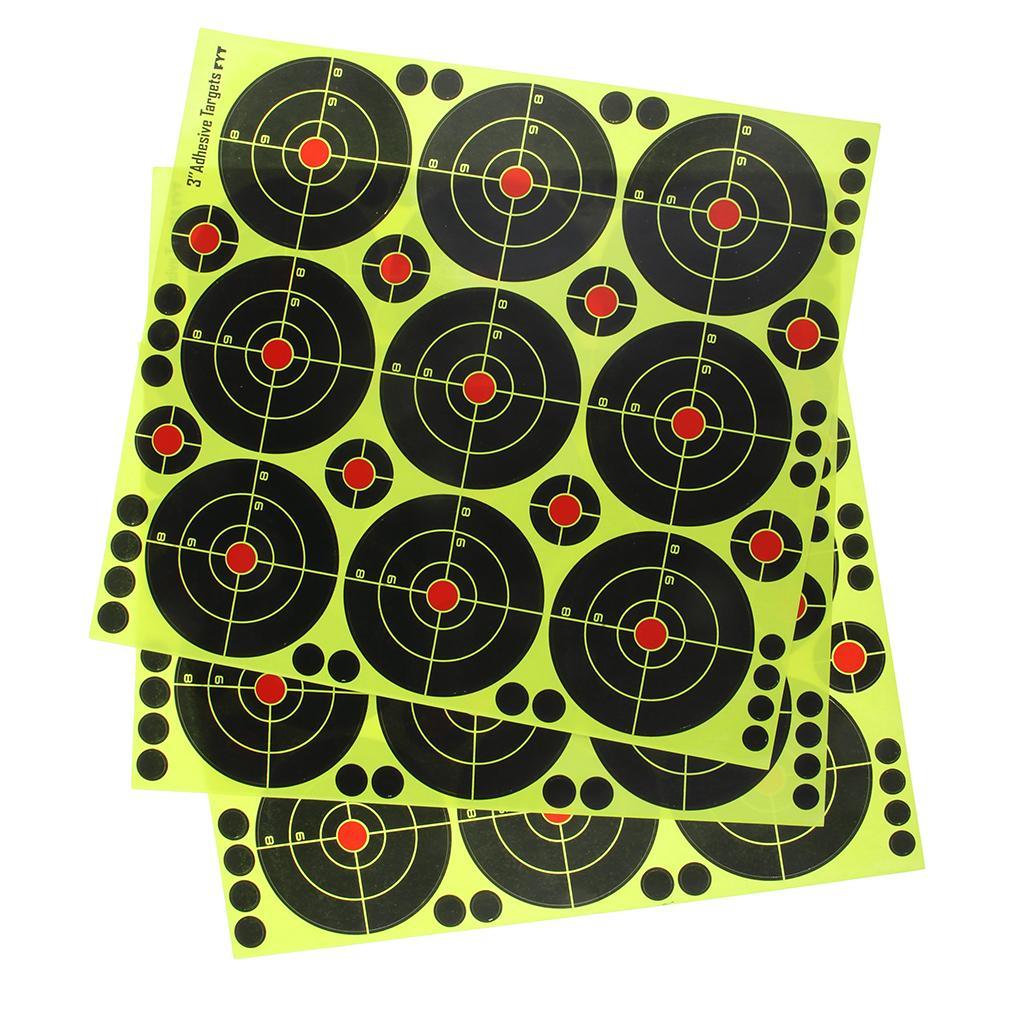 3x90pcs Targets Reactive Splatter Dia. 8cm Adhesive Paper Target